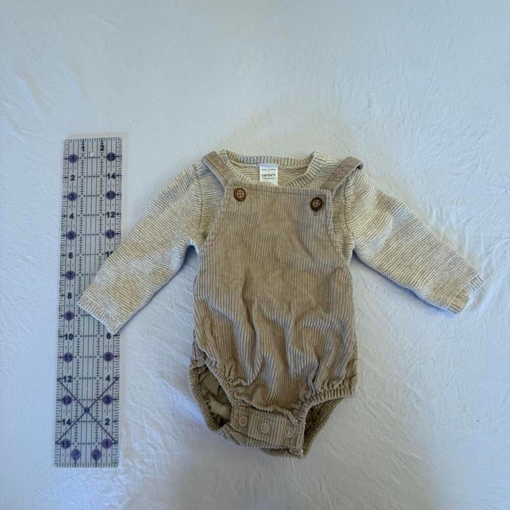 Carter-s Tan and Cream Sleepsuits-babygrows